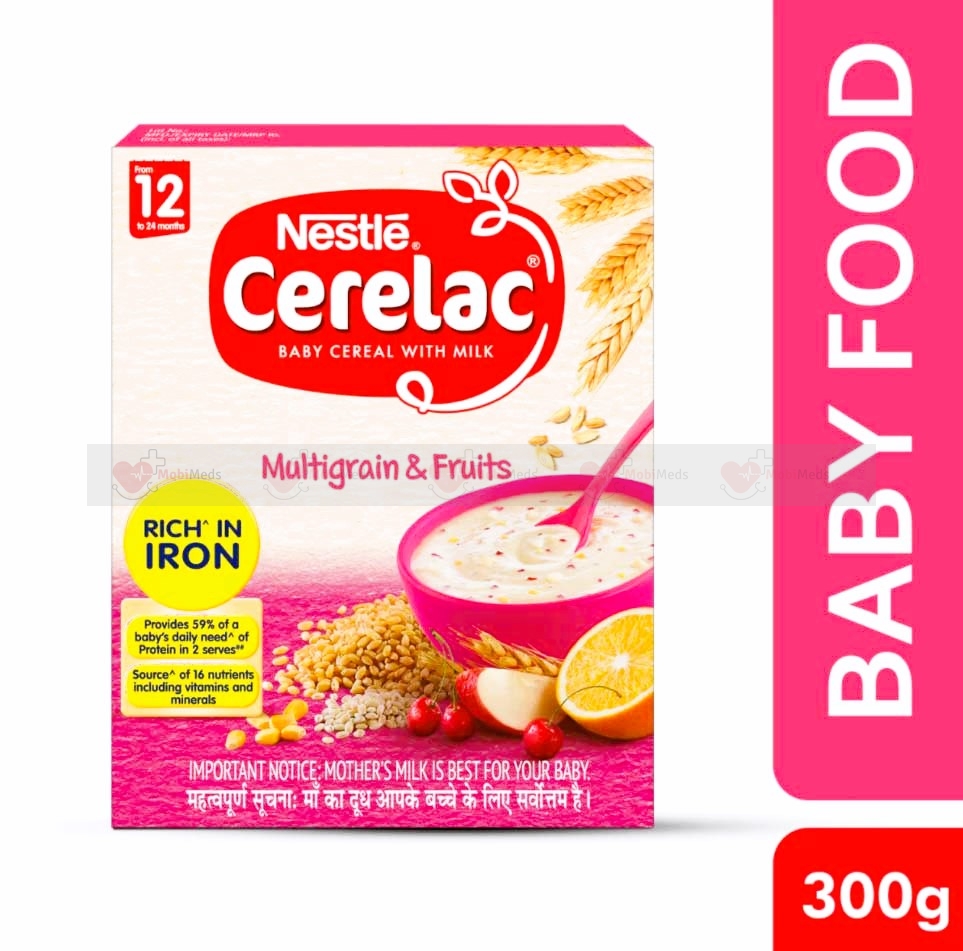 Carelac Baby Cereal With Milk (Multigrain & Fruits) 12 to 24  months ,  300gm